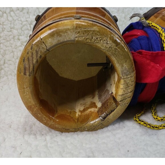 Vintage Double Connected Wooden Bongos Hand Drums Percussion Music Instrument - Picture 5 of 6